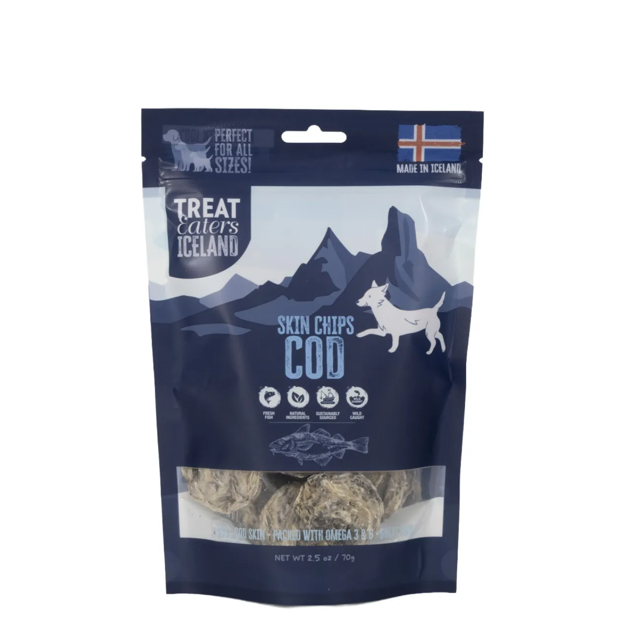 Treateaters Iceland torskeskind chips til hund 70 g